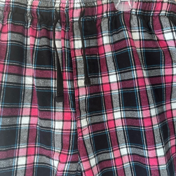 Plaid Pajama Pants in Pink and Black Tie Waist Size Large - Picture 3 of 9